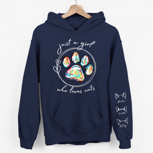 Just A Girl Loves Dogs - Sweat-shirt unisexe personnalisé avec motif sur la manche - Cadeau pour propriétaires et amoureux des animaux