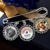 Custom Photo I'll Meet You At The Rainbow Bridge - Memorial Personalized Custom Round Shaped Lapel Pin, Brooch - Sympathy Gift For Pet Owners, Pet Lovers