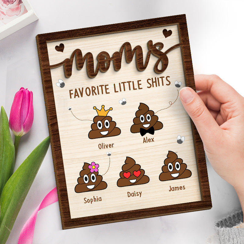 I May Be A Little Poo - Family Personalized Custom 2-Layered Wooden Plaque With Stand - House Warming Gift For Mom