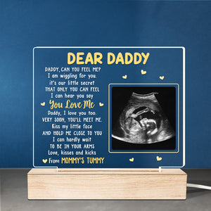 Custom Photo Very Soon, You'll Meet Me - Family Personalized Custom Rectangle Shaped 3D LED Light - Baby Shower Gift, Gift For First Dad