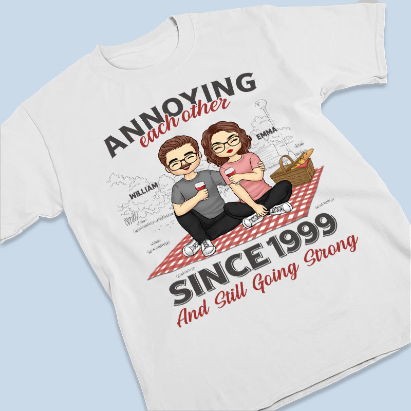 Annoying Each Other Still Going Strong - Couple Personalized Custom Unisex T-shirt, Hoodie, Sweatshirt - Gift For Husband Wife, Anniversary