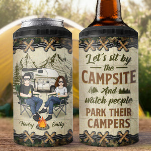 Making Memories One Campsite At A Time - Camping Personalized Custom 4 In 1 Can Cooler Tumbler - Gift For Husband Wife, Camping Lovers