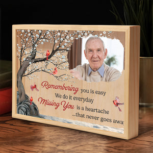 Custom Photo Remembering You Missing You - Memorial Personalized Custom Frame Light Box - Sympathy Gift For Family Members