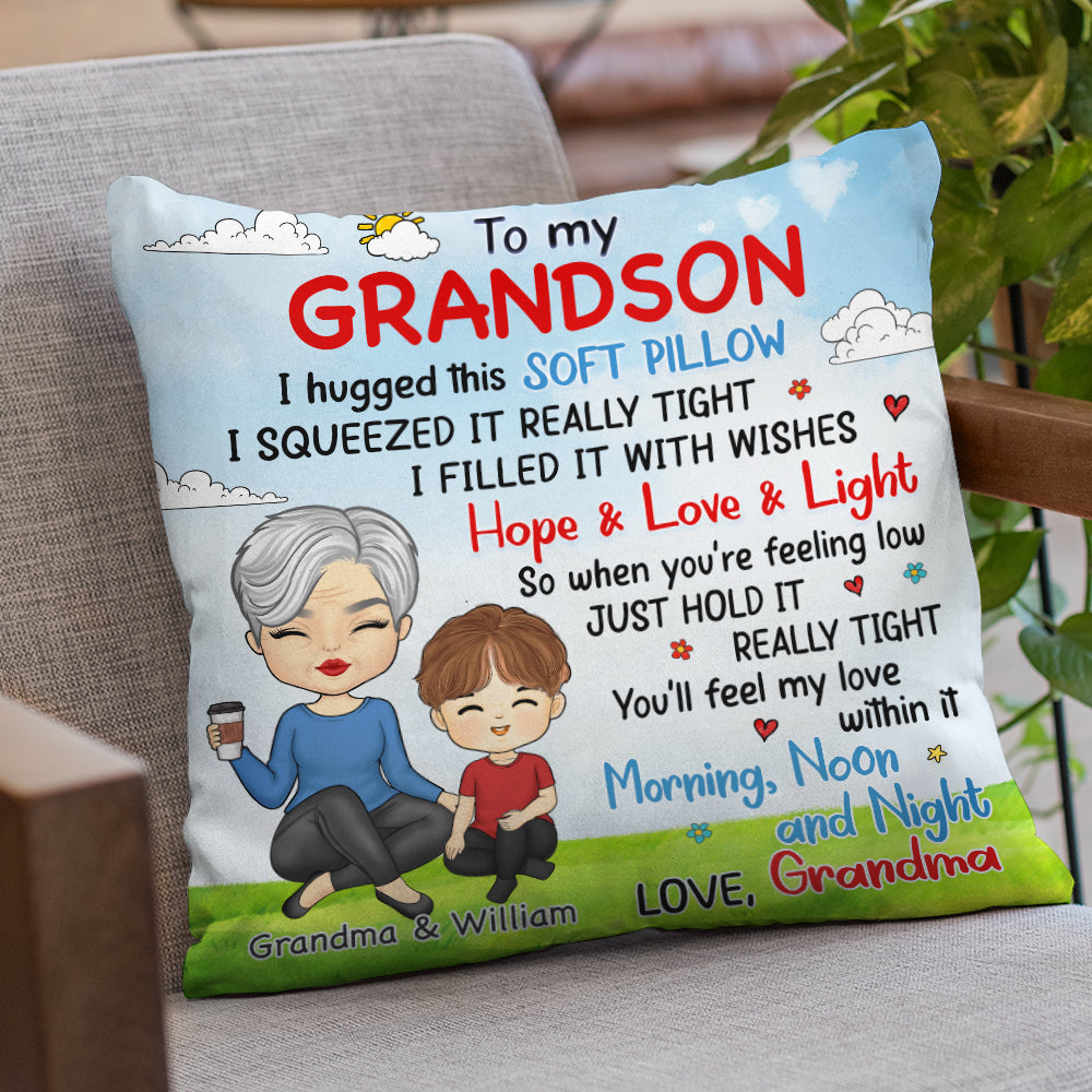 I Filled It With Wishes - Family Personalized Custom Pillow - Birthday Gift From Grandma