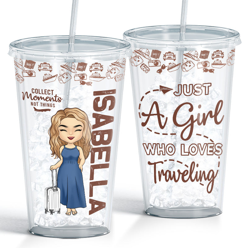 Travel Far Enough, You Meet Yourself - Travel Personalized Custom Clear Acrylic Tumbler - Gift For Travel Lovers