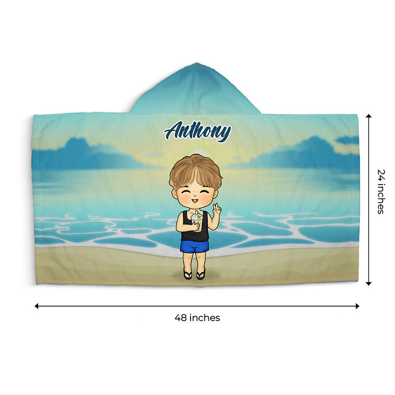 Let's Seas The Day - Family Personalized Custom Kid Hooded Beach Towel - Gift For Kids, Family Members