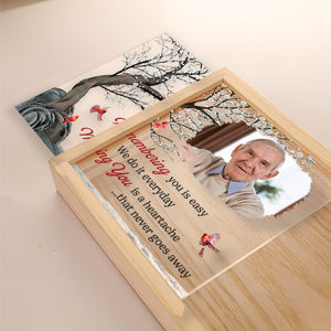 Custom Photo Remembering You Missing You - Memorial Personalized Custom Frame Light Box - Sympathy Gift For Family Members