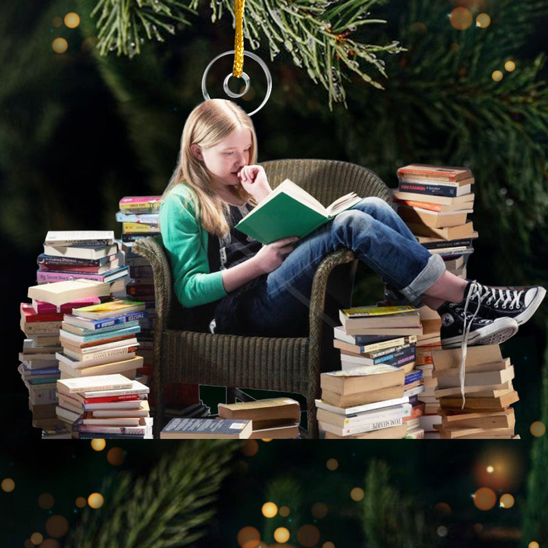 Custom Photo Where Words Become Worlds - Personalized Custom Ornament - Acrylic Custom Shaped - Christmas Gift For Book Lovers