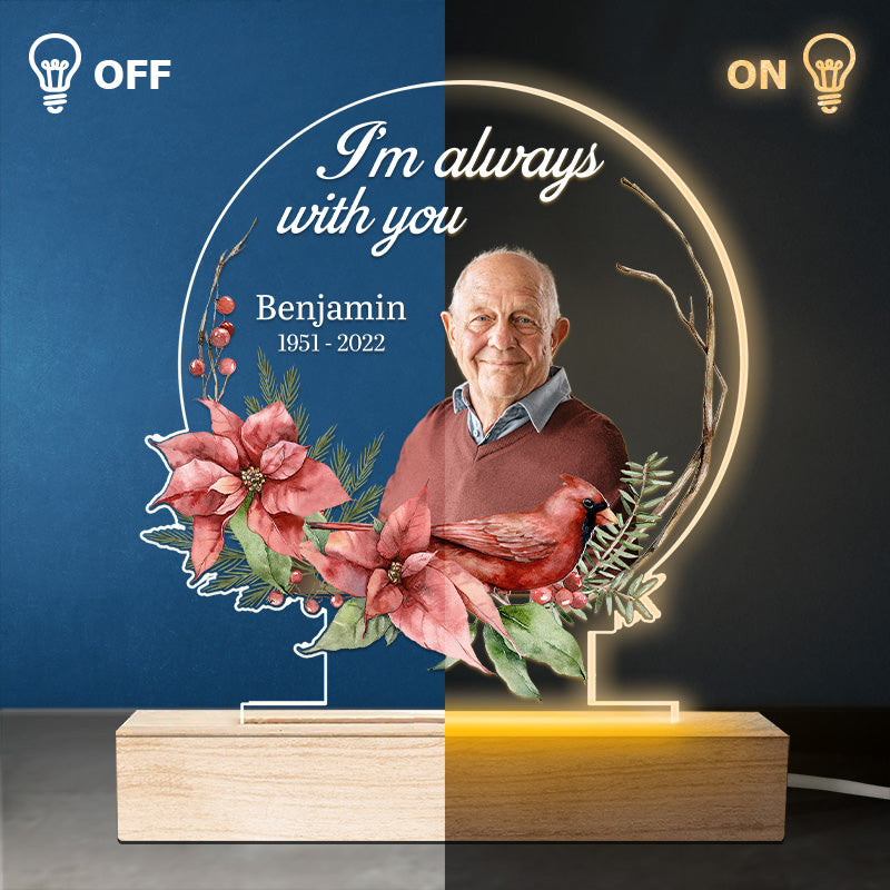 Custom Photo Cardinals Appear When Angels Are Near - Memorial Personalized Custom Round Shaped 3D LED Light - Sympathy Gift For Family Members