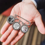 Custom Photo They Walk Beside Us Every Day - Memorial Personalized Custom Round Shaped Lapel Pin, Brooch - Sympathy Gift For Family Members