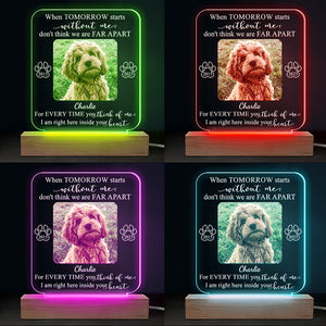 Custom Photo I'm Right Here Inside Your Heart - Memorial Personalized Custom Shaped 3D LED Light - Sympathy Gift For Pet Owners, Pet Lovers