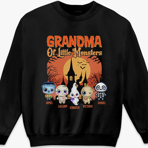 Grandma Of Little Monsters - Family Personalized Custom Unisex T-shirt, Hoodie, Sweatshirt - Halloween Gift, Gift For Grandma, Grandpa