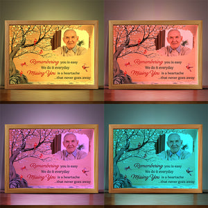 Custom Photo Remembering You Missing You - Memorial Personalized Custom Frame Light Box - Sympathy Gift For Family Members