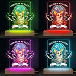 Forever In Our Hearts - Memorial Personalized Custom Stain Glass Style Rectangle Shaped 3D LED Light - Sympathy Gift, Gift For Pet Owners, Pet Lovers
