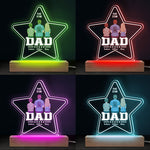 Best Dad Ever - Family Personalized Custom Five Star Shaped 3D LED Light - Father's Day, Birthday Gift For Dad