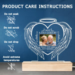 Custom Photo Although You Cannot See Us We Are Always With You - Memorial Personalized Custom Heart Shaped 3D LED Light - Sympathy Gift For Family Members