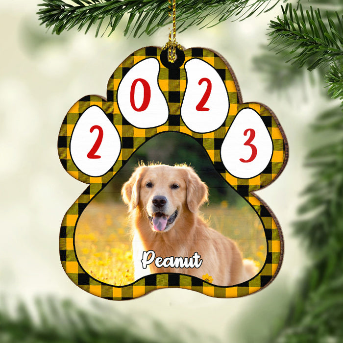 Christmas Is Coming - Personalized Custom Paw Shaped Wood Christmas Ornament