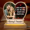 Photo personnalisée « Je t'aimerai toujours » – Lampe LED 3D personnalisée en forme de couple – Cadeau pour mari et femme, anniversaire