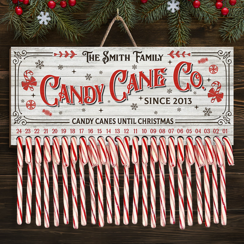 Sweet But Twisted - Family Personalized Custom Candy Christmas Countdown Wooden Sign, Advent Calendar - Christmas Gift For Family Members