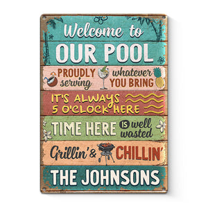 Welcome To Our Area - Family Personalized Custom Home Decor Metal Sign - House Warming Gift For Family Members