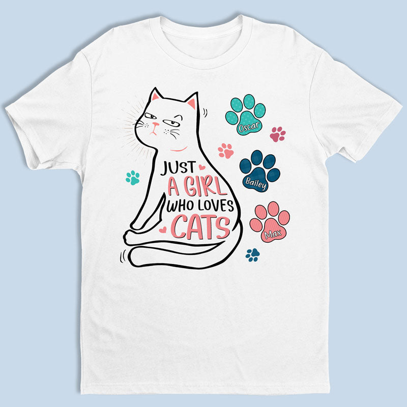 Just A Girl Who Loves Cats - Cat Personalized Custom Unisex T-shirt, Hoodie, Sweatshirt - Gift For Pet Owners, Pet Lovers