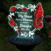 Les cardinaux apparaissent à proximité des anges – Lampe solaire de jardin personnalisée et commémorative – Cadeau de condoléances pour les membres de la famille