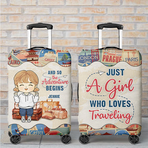 And So The Adventure Begins - Travel Personalized Custom Luggage Cover For Kids - Holiday Vacation Gift, Gift For Adventure Travel Lovers