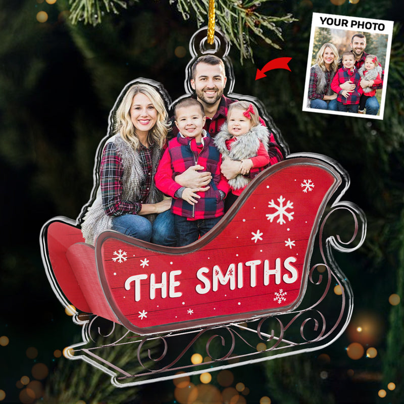 Custom Photo These Are My Favorite People - Family Personalized Custom Ornament - Acrylic Custom Shaped - Christmas Gift For Family Members