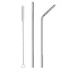 Combo 1 Replacement Lid, 2 Straws And 1 Cleaner Brush - BPA Free Lid, Stainless Steel Metal Straws With Cleaner Brush Set - Reusable Drinking Accessories For Can Cooler Tumbler