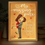 My Missing Piece - Couple Personalized Custom Frame Light Box - Gift For Husband Wife, Anniversary