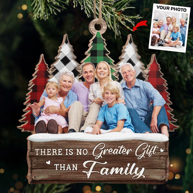 Family Custom Photo Warm Winter Wishes - Family Personalized Custom Ornament - Wood Custom Shaped - Christmas Gift For Family Members