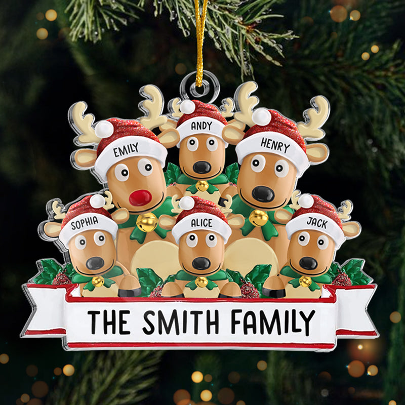The True Joy Of Christmas Is Family - Family Personalized Custom Ornament - Acrylic Custom Shaped - Christmas Gift For Family Members