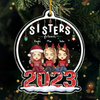 Besties For The Resties - Bestie Personalized Custom Ornament - Acrylic Snow Globe Shaped - Christmas Gift For Best Friends, BFF, Sisters