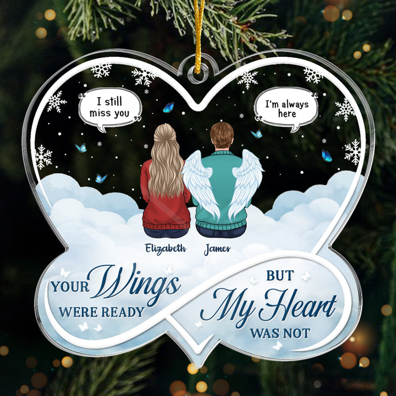 Heaven Is So Lucky To Have You - Memorial Personalized Custom Ornament - Acrylic Infinity Heart Shaped - Christmas Gift, Sympathy Gift For Family Members