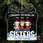 Life Is Better With Friends - Bestie Personalized Custom Ornament - Acrylic Gift Box Shaped - Christmas Gift For Best Friends, BFF, Sisters