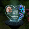 Photo personnalisée Vos ailes étaient prêtes, mais nos cœurs ne l'étaient pas - Lampe solaire de jardin personnalisée commémorative - Cadeau de condoléances pour les membres de la famille