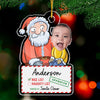Baby Kid Custom Photo Santa's Nice List - Family Personalized Custom Ornament - Acrylic Custom Shaped - Christmas Gift For Baby Kids, Newborn Baby