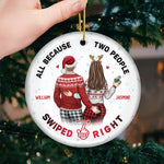 My Breath My Life My Everything - Couple Personalized Custom Ornament - Ceramic Round Shaped - Christmas Gift For Husband Wife, Anniversary