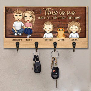 La maison est là où se trouve la famille - Porte-clés personnalisé pour la famille, porte-clés - Cadeau pour les membres de la famille, les propriétaires d'animaux et les amoureux des animaux