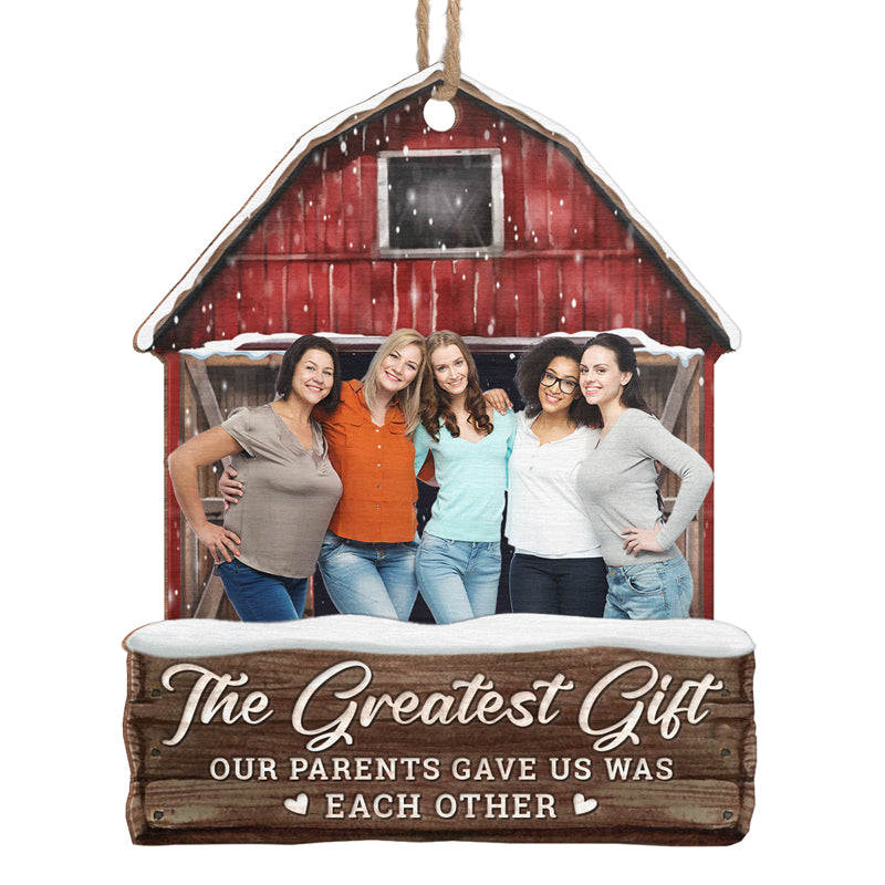Sisters Custom Photo Enjoy The Christmas Season Together - Family Personalized Custom Ornament - Wood Custom Shaped - Christmas Gift For Siblings, Brothers, Sisters, Cousins, Friends
