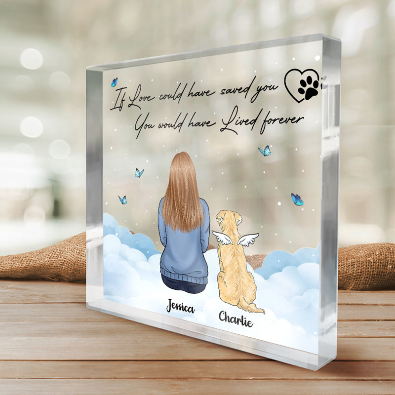 Your Paw Prints Are Forever In My Heart - Memorial Personalized Custom Square Shaped Acrylic Plaque - Christmas Gift, Sympathy Gift For Pet Owners, Pet Lovers