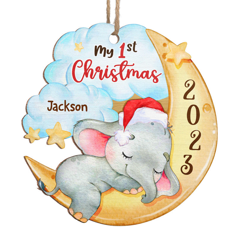 My First Christmas 2023 - Family Personalized Custom Ornament - Wood Custom Shaped - First Christmas Gift For Baby