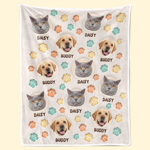 Custom Photo Our Pets Are Our Family - Dog & Cat Personalized Custom 3D Inflated Effect Printed Blanket - Gift For Pet Owners, Pet Lovers