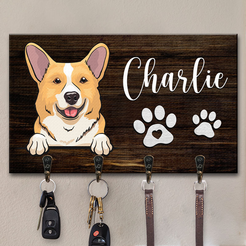 Life Is Better With Fur Babies - Dog Personalized Custom Home Decor Rectangle Shaped Key Hanger, Key Holder - House Warming Gift For Pet Owners, Pet Lovers
