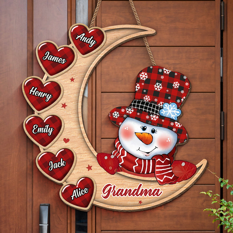 Grandkids Complete The Circle Of Love - Family Personalized Custom Shaped Home Decor Wood Sign - House Warming Gift, Christmas Gift For Grandma