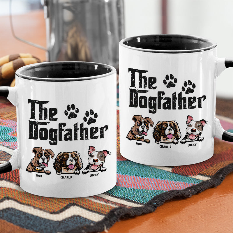 Here's The Dogfather - Dog Personalized Custom Accent Mug - Gift For Pet Owners, Pet Lovers