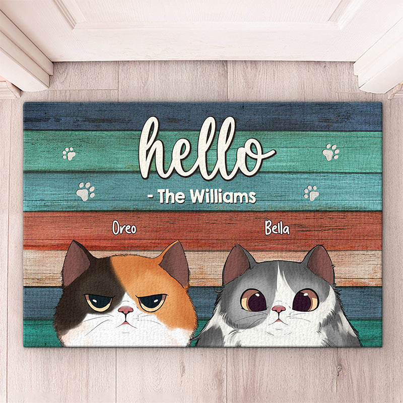 Hello Cats My Dear Friends - Cat Personalized Custom Home Decor Decorative Mat - Gift For Pet Owners, Pet Lovers