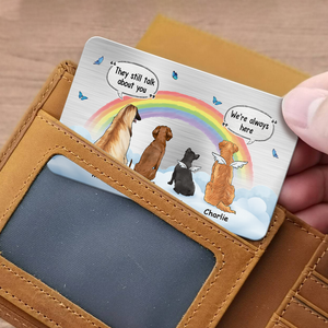 We're Always Here - Memorial Personalized Custom Aluminum Wallet Card - Sympathy Gift, Gift For Pet Owners, Pet Lovers