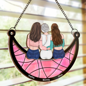 L'amour entre une mère et sa fille est éternel - Attrape-soleil personnalisé pour fenêtre - Fête des Mères, cadeau pour maman
