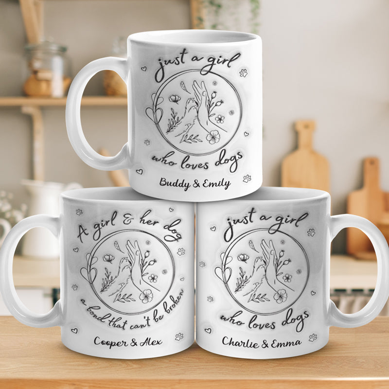 Just A Girl Who Loves Dogs - Dog Personalized Custom 3D Inflated Effect Printed Mug - Gift For Pet Owners, Pet Lovers